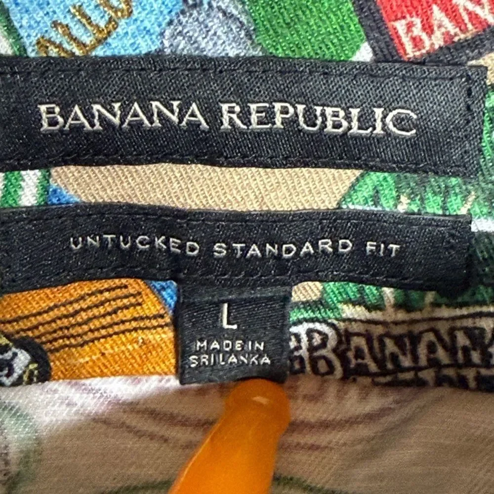 Banana Republic Multicolor Patterned Button Down Shirt